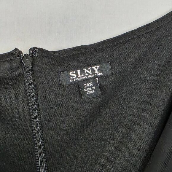 SLNY Black Grey Sequined Cocktail Dress Women’s 24W - Picture 2 of 10